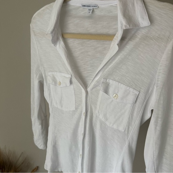 James Perse Slub Side Panel Button Front Shirt in White
Size 2 - Picture 10 of 11